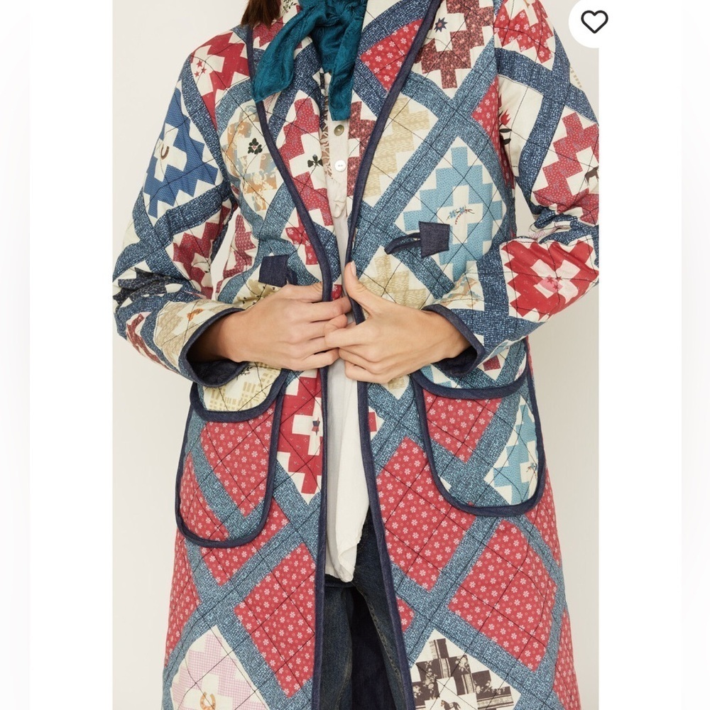 Tasha Polizzi Quilted Patchwork Coat quilt print midi western Boot Barn XL - Picture 3 of 11